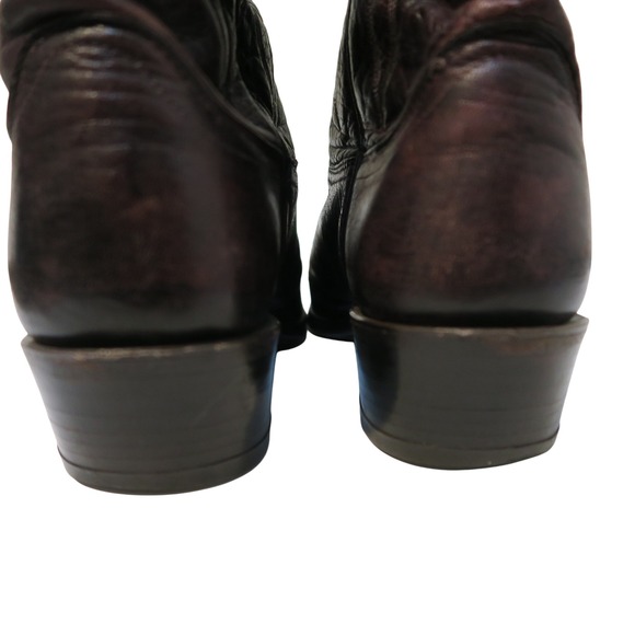 Dan Post Cowboy Western Boots‎ Brown Leather Detailed Stitching Men's Size 9.5D - Picture 9 of 14